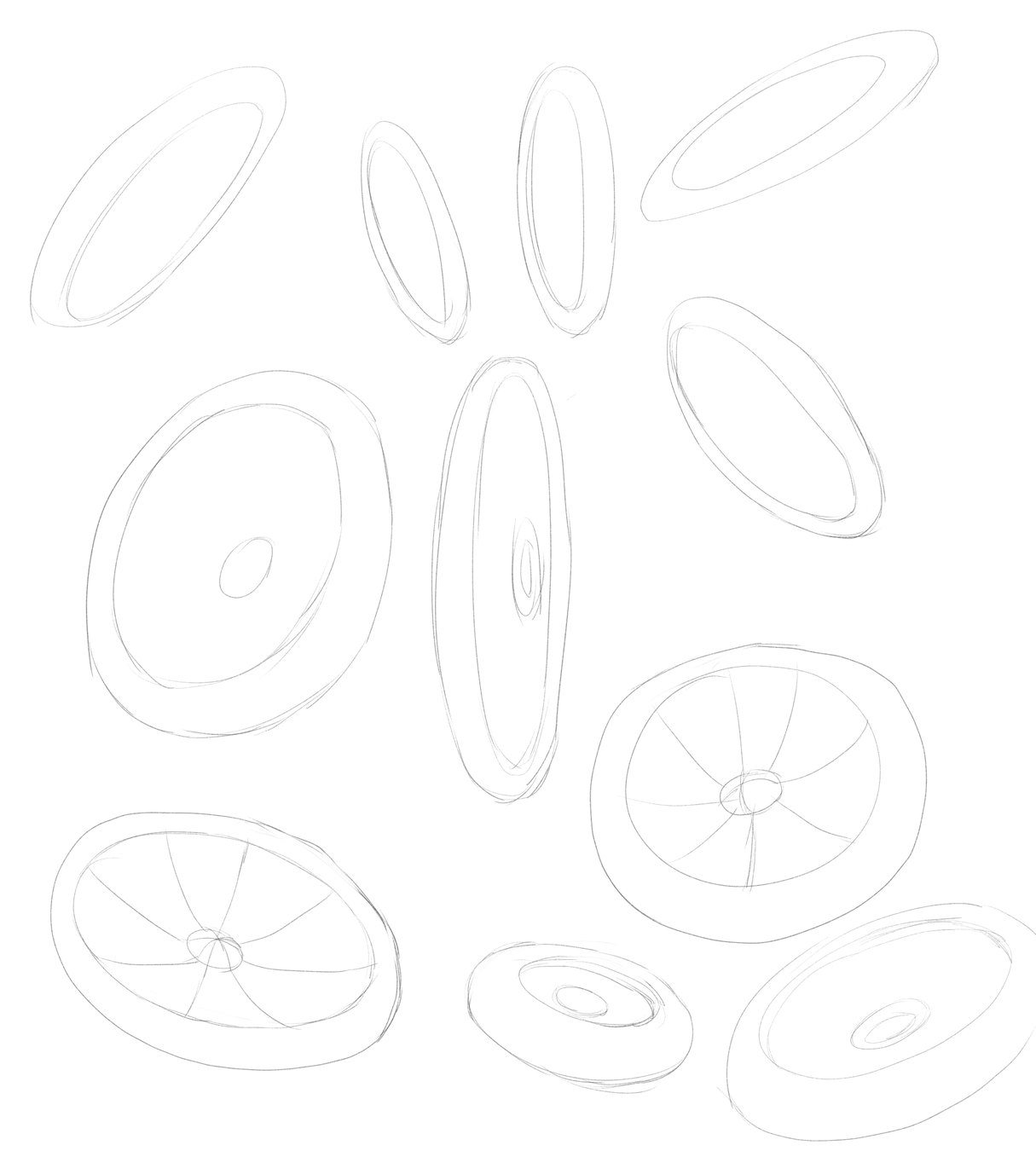 絵が上手くなるために色々な物を描くためのブログ スコット ロバートソンのhow To Draw その２９ 第５章 楕円と回転 その４ 戦車のプラモの写真から転輪をトレースとフリーハンドで楕円と正立方体の面に楕円をはめ込む